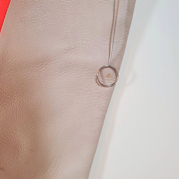 Gap Women's Medium Leather Tote Bag Tan Orange Errands Lightweight Minimalist - Picture 11 of 13